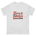 Fierce & Fabulous Grandma graphic tee product mockup featuring the confident grandmother design