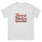Fierce & Fabulous Grandma graphic tee product mockup featuring the confident grandmother design