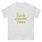 Ash: Rich Auntie Vibes graphic tee product mockup featuring the confident auntie design