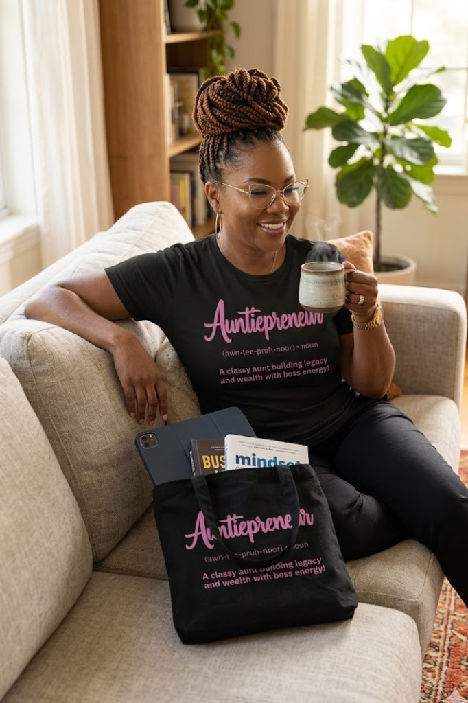 Auntiepreneur tote bag for confident boss aunties