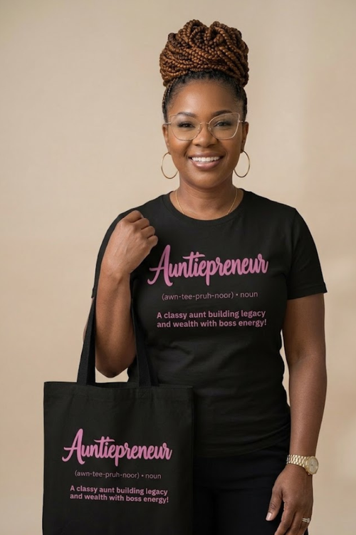 Auntiepreneur organic cotton tote bag for entrepreneurial women