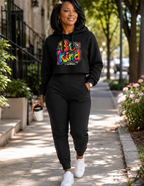 Be Kind colorful crop hoodie promoting positivity and kindness