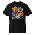 Be Kind colorful graphic tee product mockup featuring the positive kindness design