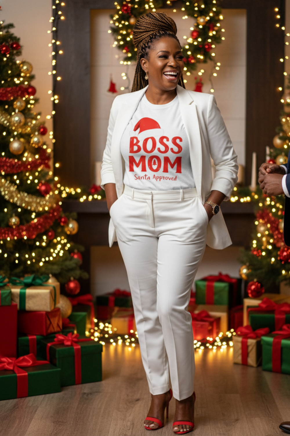 Boss Mom Santa Approved Christmas graphic tee