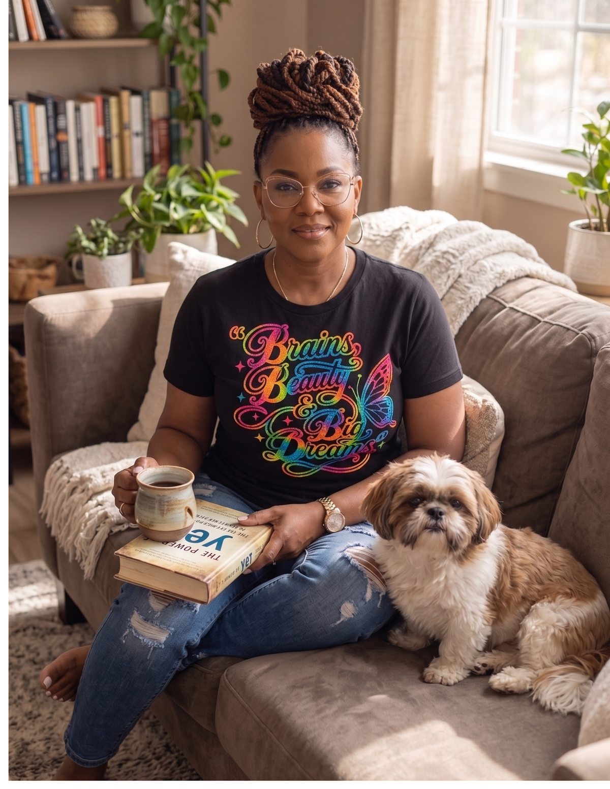 Brains Beauty & Big Dreams graphic tee for confident and ambitious women