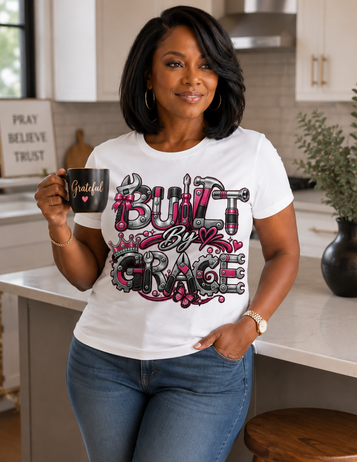 Built By Grace feminine Christian design celebrating faith and resilience