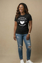 Running on Caffeine and Gratitude shirt for busy women