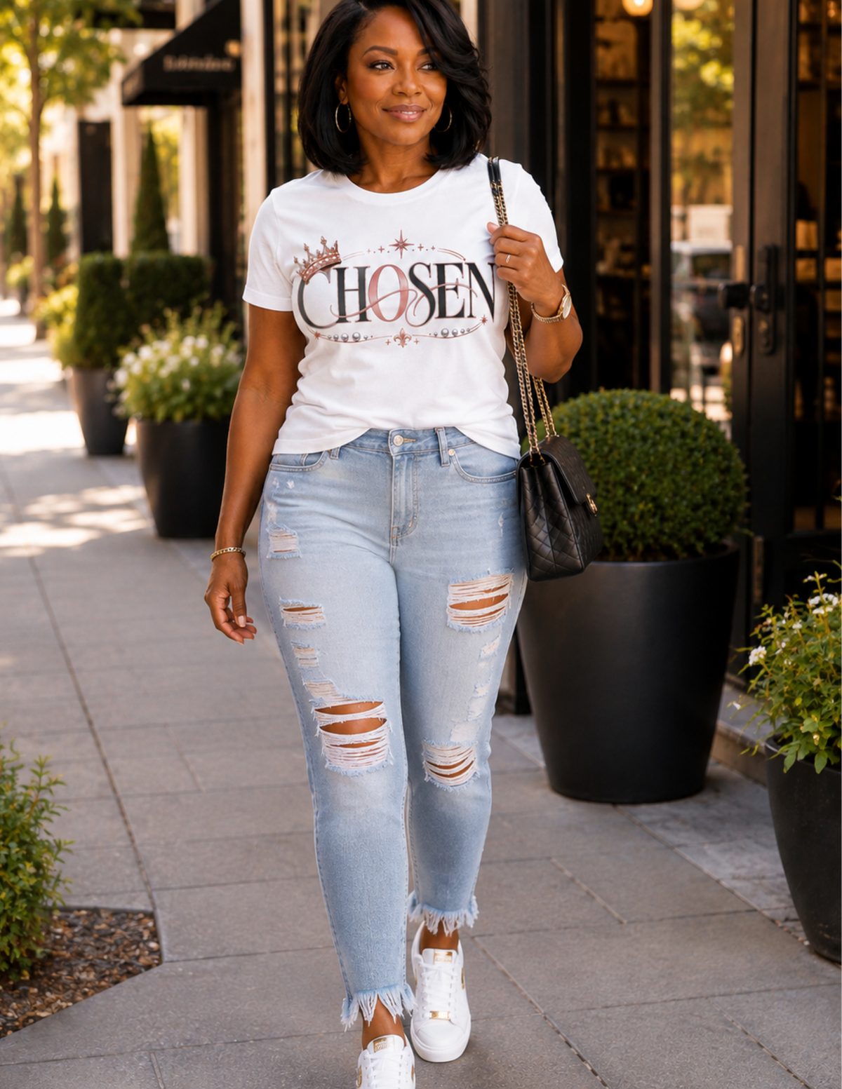 Women's Chosen faith-inspired Christian graphic tee