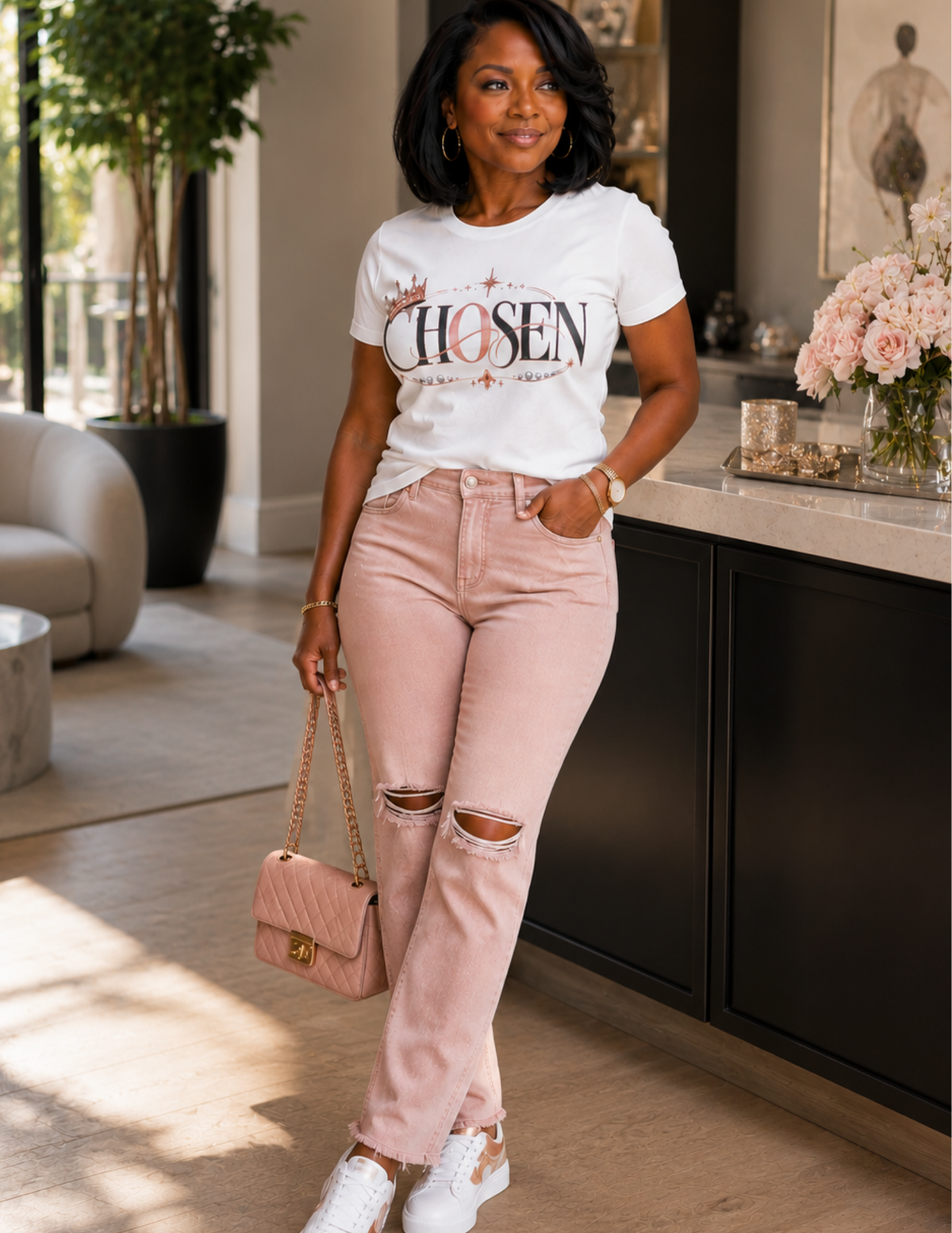 Divine Boutique Chosen faith-inspired graphic tee for women