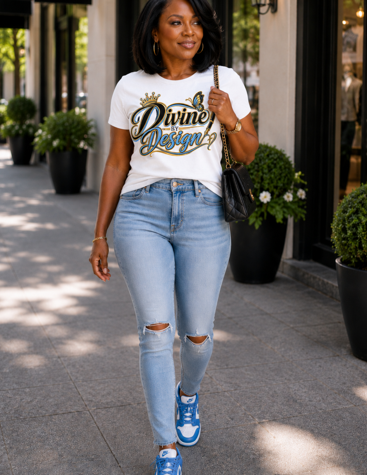 Women's Divine by Design inspirational graphic tee with purposeful message