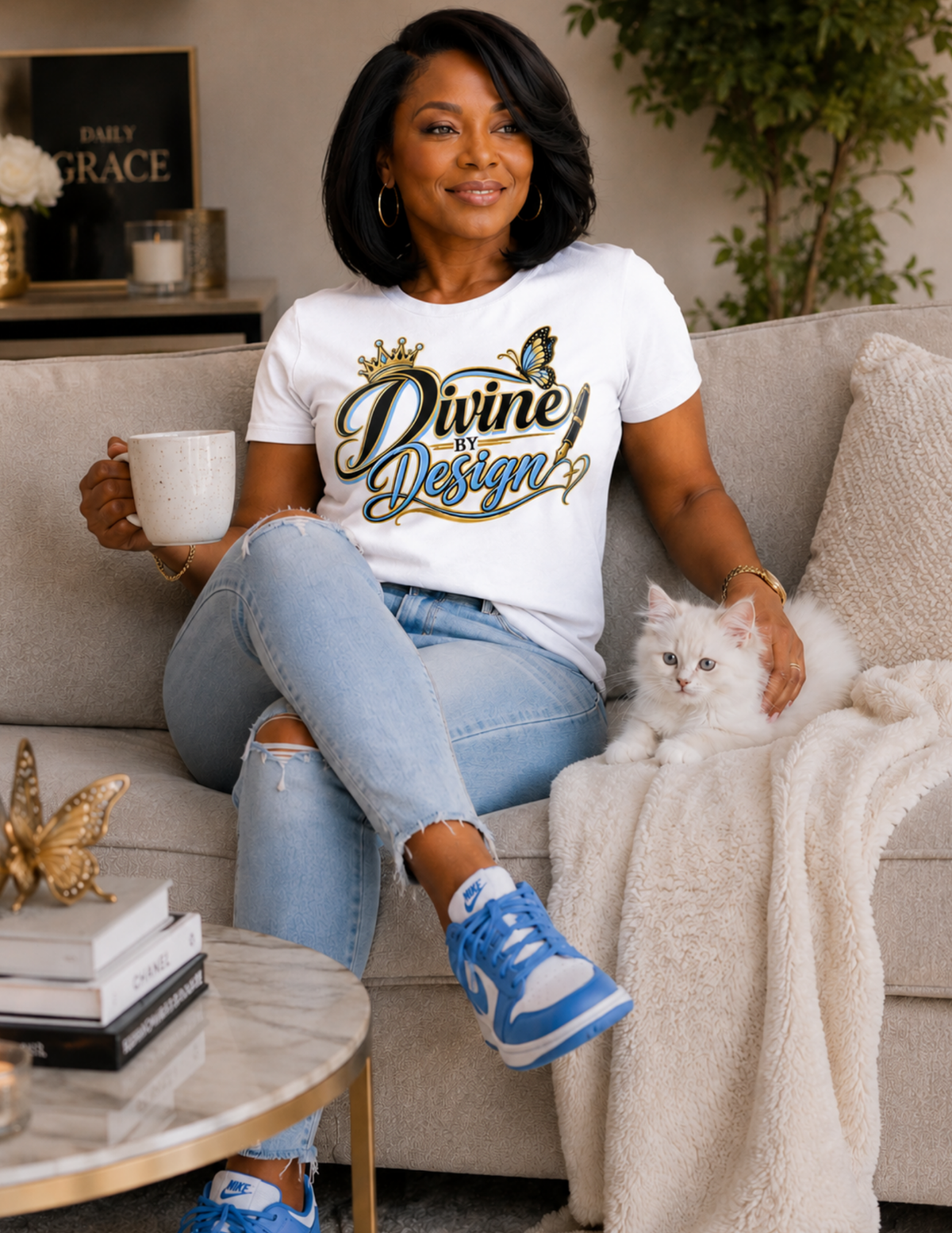 Divine by Design graphic tee for women embracing confidence and intentional living