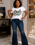 Divine by Design women's inspirational tee with elegant statement design