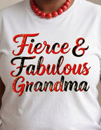 Women's grandma graphic tee featuring the Fierce & Fabulous design