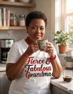 Fierce & Fabulous Grandma graphic tee for stylish and proud grandmas