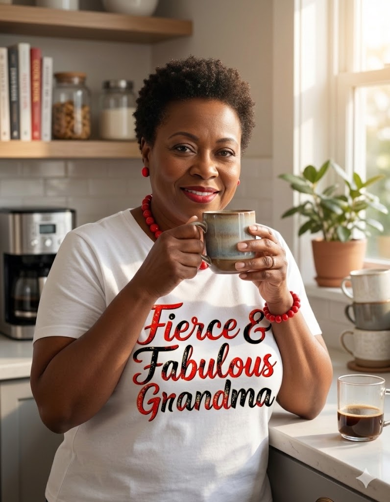 Fierce & Fabulous Grandma graphic tee for stylish and proud grandmas