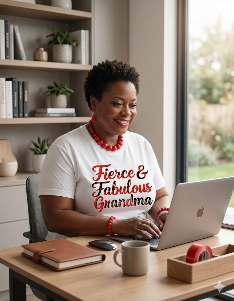 Divine Boutique Fierce & Fabulous Grandma women's graphic tee