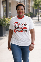 Women's Fierce & Fabulous Grandma graphic tee gift for grandmothers