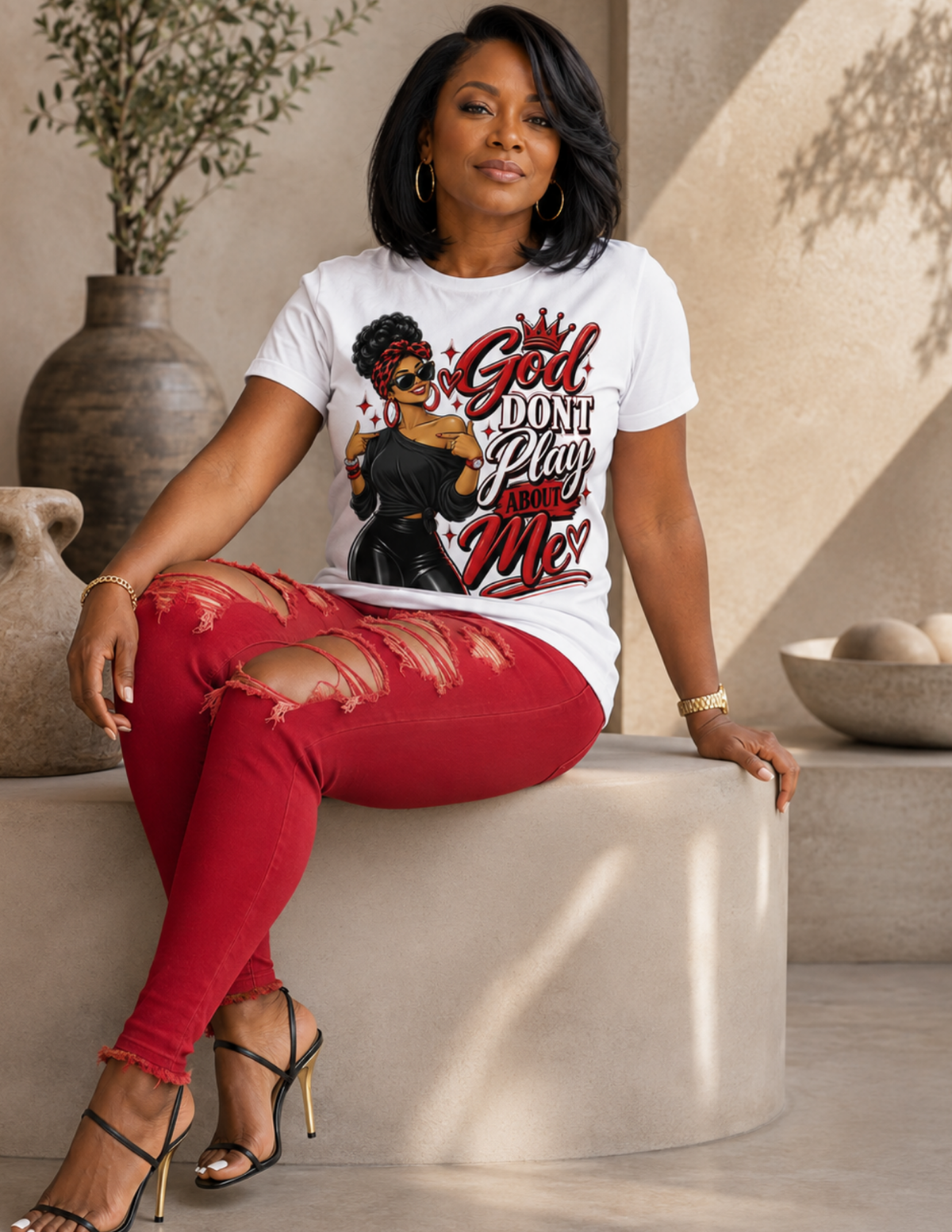 God Don't Play About Me Christian tee inspired by faith, protection and grace
