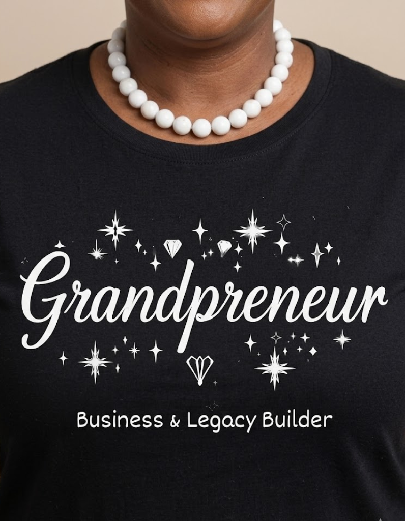 Entrepreneur grandmother graphic shirt with white lettering