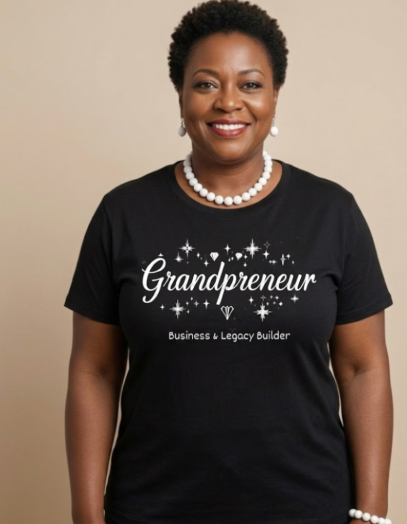 Grandpreneur graphic tee with white lettering