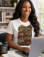 Identity inspirational tee for women celebrating purpose resilience and confidence