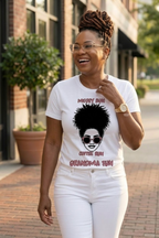 Cute grandma shirt featuring coffee run design