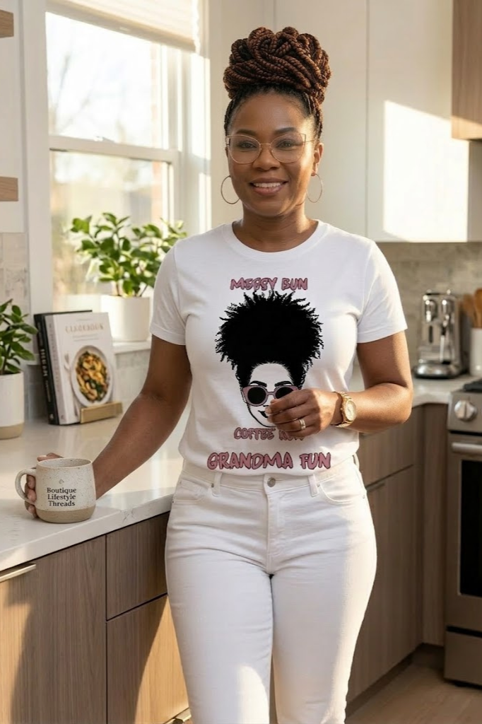 Playful grandma graphic tee for coffee lovers