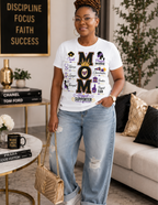 Women's MOM Biggest Supporter graphic tee for proud moms