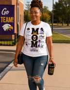 MOM graphic tee featuring the many supportive roles mothers play