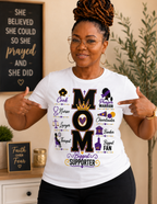 . MOM graphic tee featuring the many supportive roles mothers play