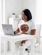 Black Mom graphic tee with empowering Afro-inspired artwork