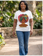 Melanin Mom graphic tee celebrating motherhood and confidence