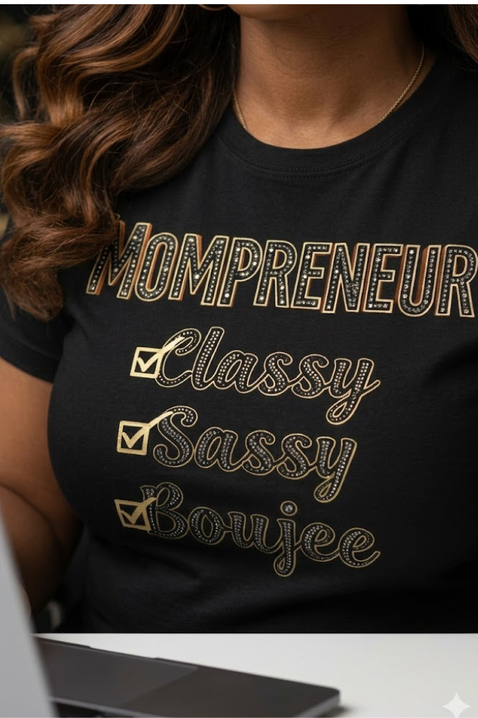 Mompreneur graphic tee for moms building businesses and raising families