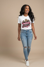 Prayed Up Pinked Out Powered by Purpose cancer awareness graphic tee
