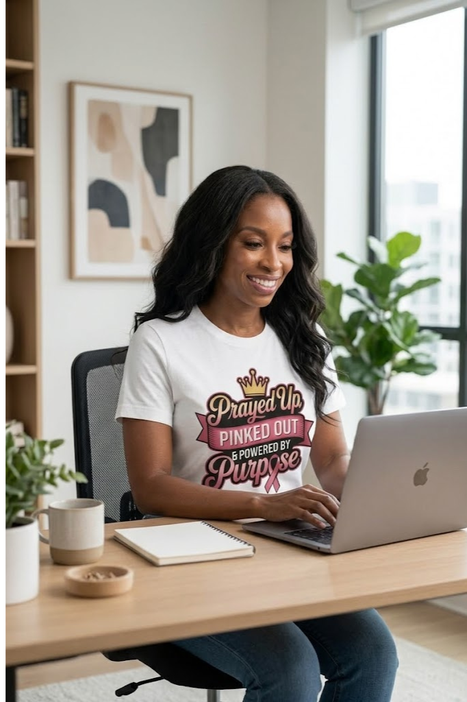 Faith inspired cancer awareness shirt for women
