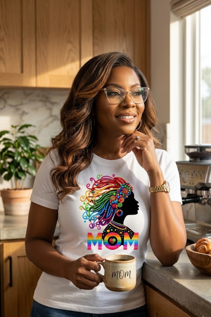 Women's Rainbow Goddess Mom inspirational graphic shirt
