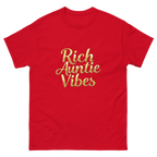 Red: Rich Auntie Vibes graphic tee product mockup featuring the confident auntie design