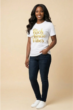 Women's Rich Auntie Vibes statement tee for proud aunties