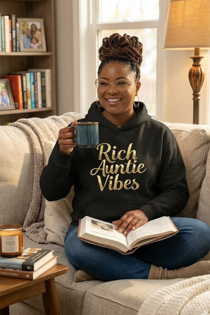 Rich Auntie Vibes hoodie for confident and stylish aunties