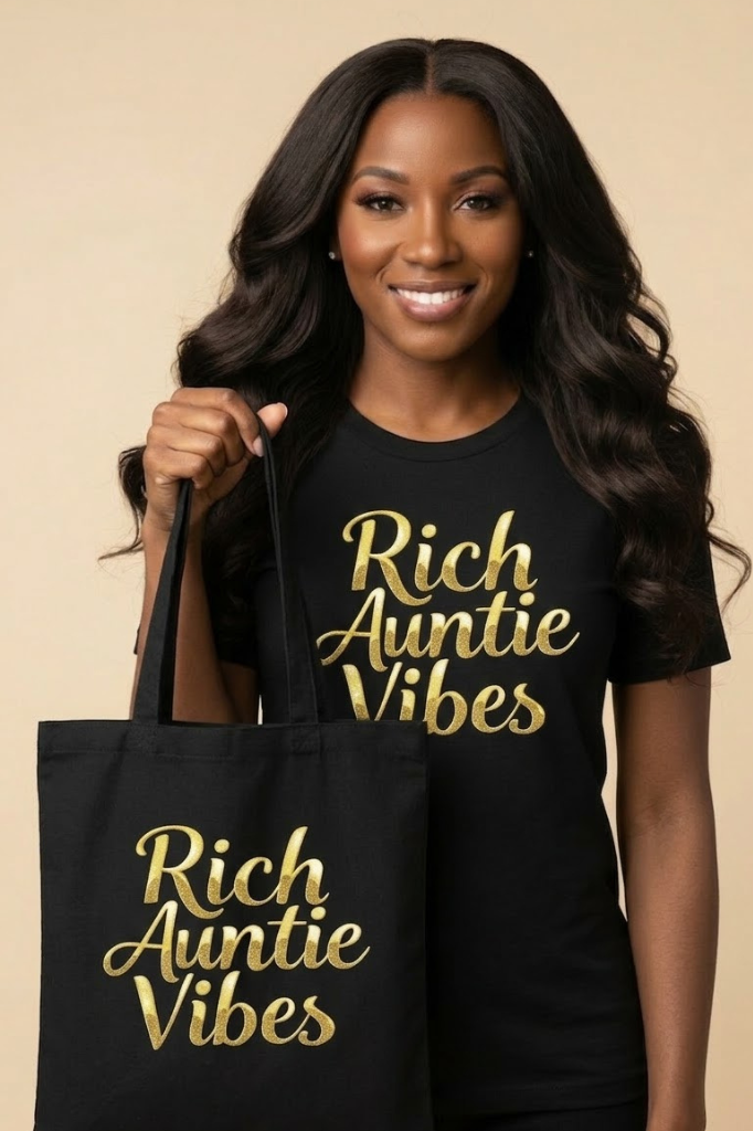 Rich Auntie Vibes tote bag for confident and stylish aunties