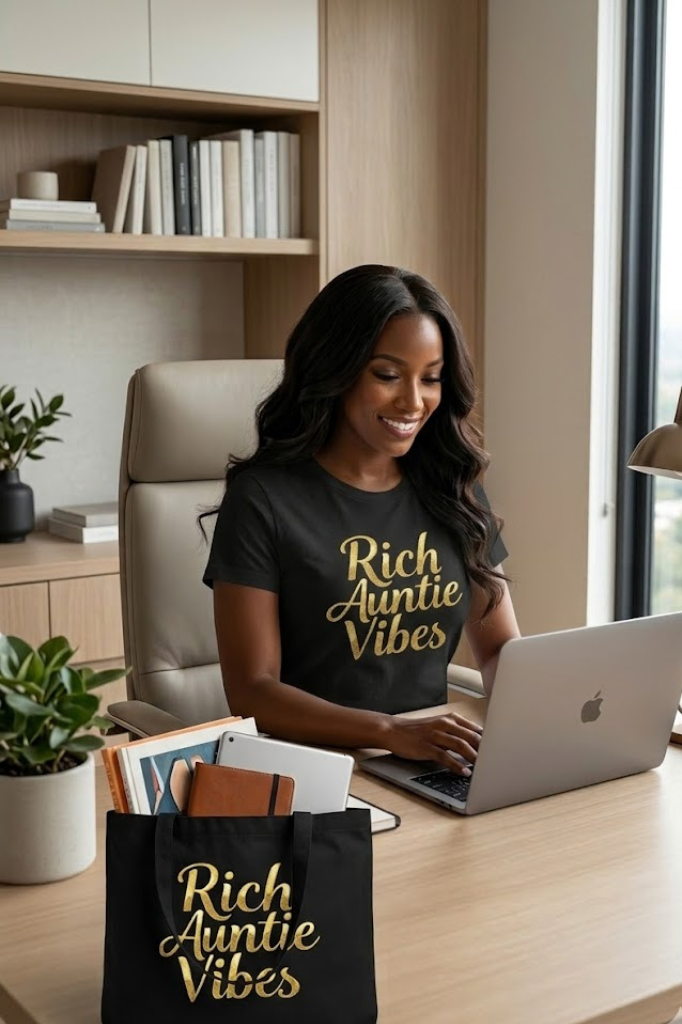Rich Auntie Vibes auntie tote bag for everyday essentials