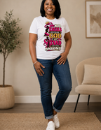 She Who Kneels Before God women's Christian tee celebrating prayer and strength