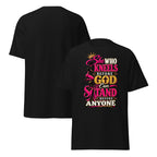 She Who Kneels Before God Christian graphic tee product view