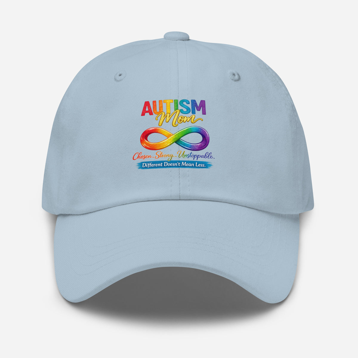 Autism Mom adjustable hat featuring inspirational neurodiversity design