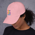 Autism Mom casual hat featuring colorful infinity symbol and empowering message