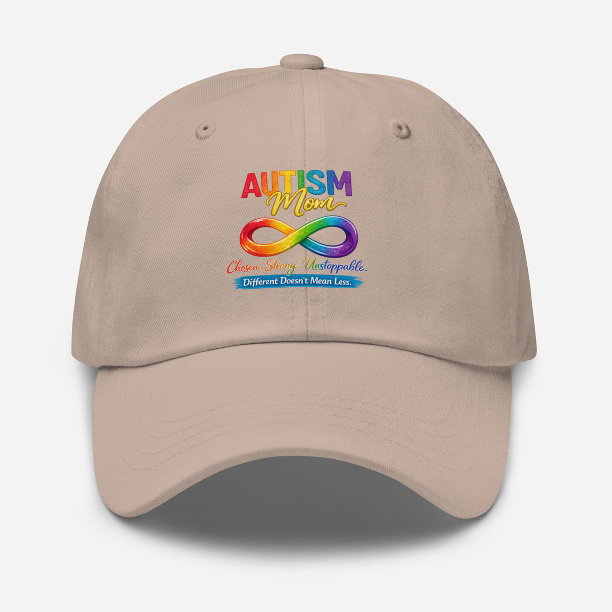 Colorful Autism Mom hat celebrating acceptance and neurodiversity