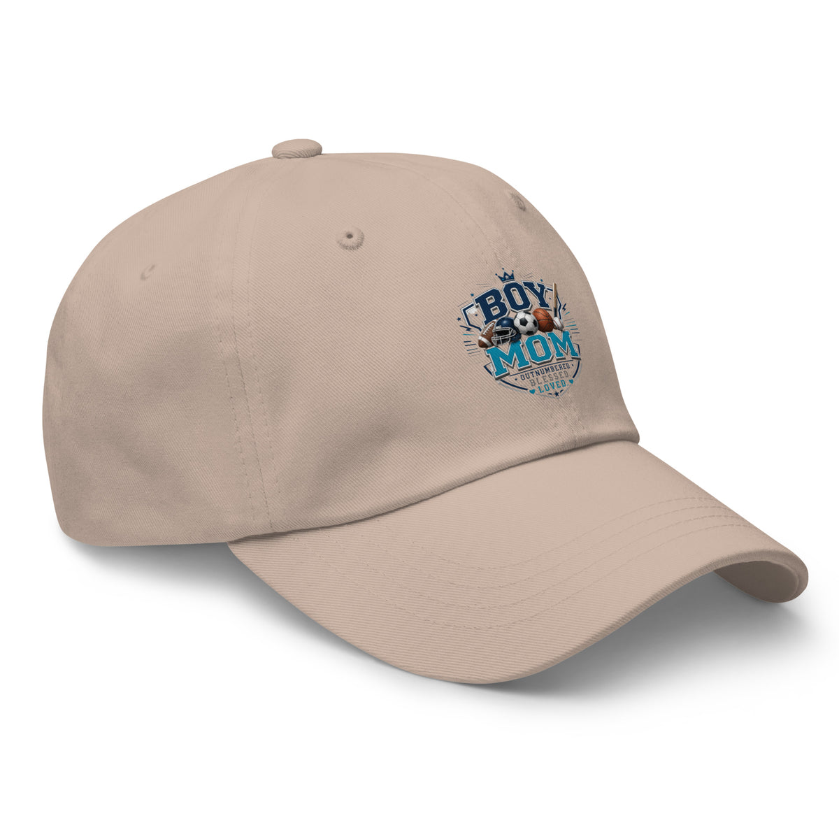 Boy Mom sports hat for proud moms cheering from the sidelines