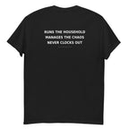 Black-Women's funny Mom Life tee with CEO statement design-back-Product mockup