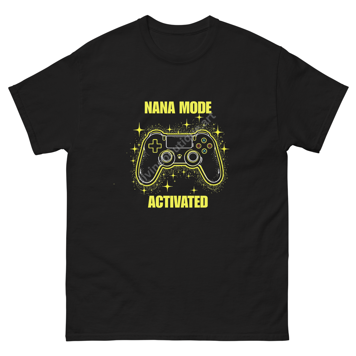 Nana Mode Activated yellow retro gaming graphic tee