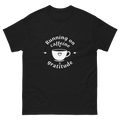 Running on Caffeine and Gratitude shirt styled for casual everyday wear-Product mockup